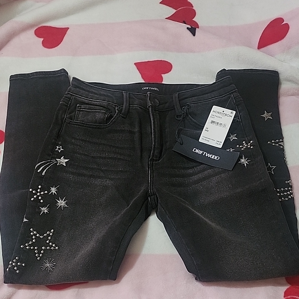 Driftwood Charcoal Star-Studded Skinny Jeans